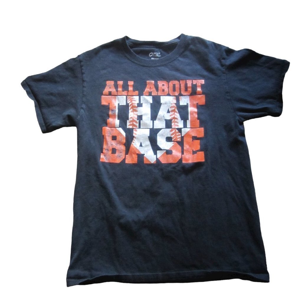 Port Company All About That Base Graphic T-Shirt Orange Black S